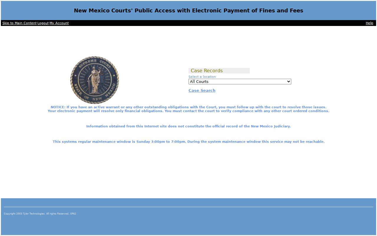 Rio Arriba County active warrants public court access notice